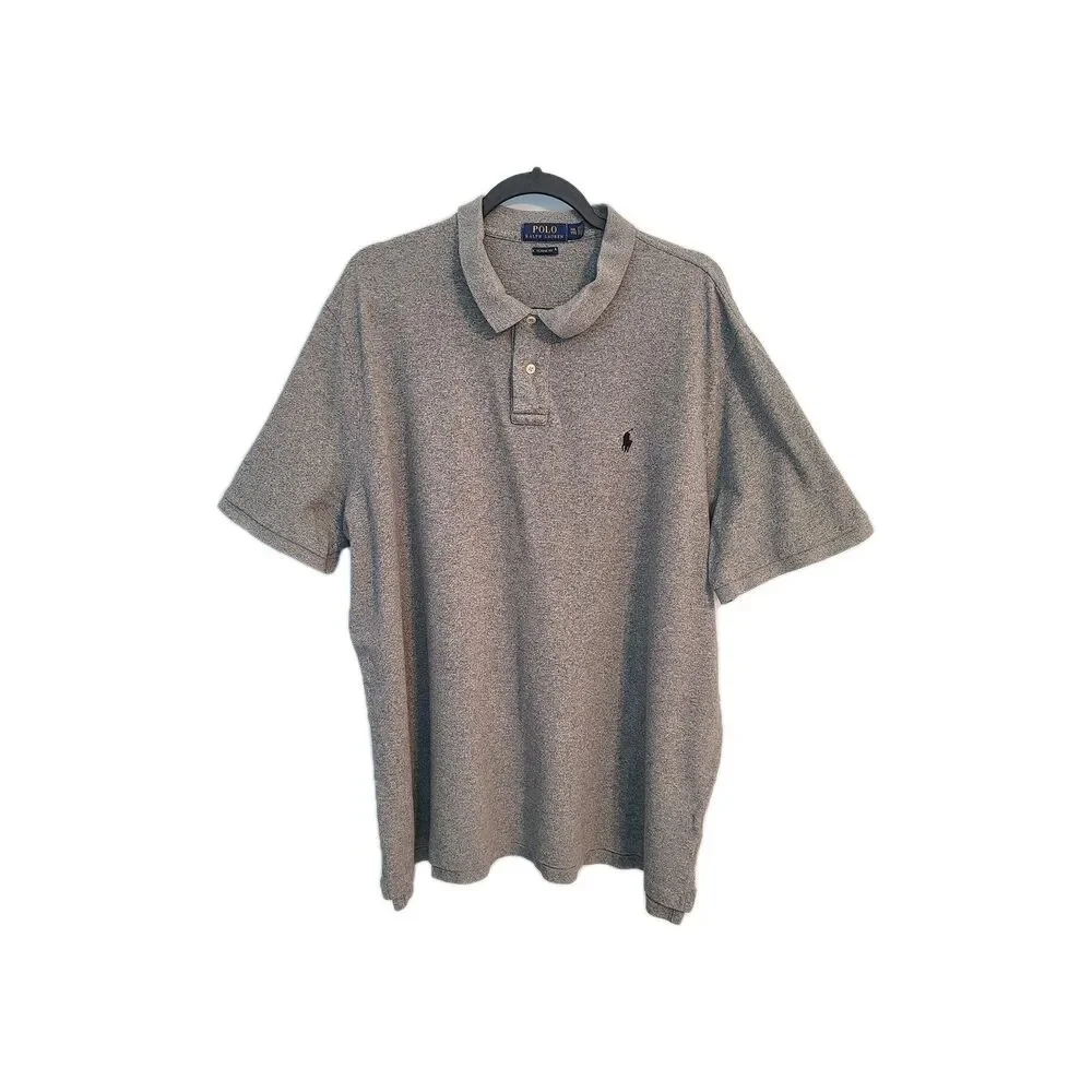 Polo Ralph Lauren Men XXL Gray Cotton Classic Fit Polo Pony Preppy Old Money